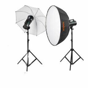 קיט פלשים גודוקס סטודיו מושלם Godox GS-400IIE כולל 2חצובות 1סופטבוקס 1מטריה